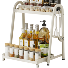 모엔데이 철제 슬라이딩 선반 양념통 정리함, 화이트, 1개