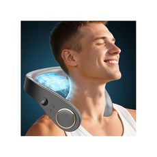 QMKKX 쿨링 플레이트가 있는 넥 팬 차가운 공기를 불어 넣는 5500mAh 넥 팬 충전식 배터리 작동 블레이드리스 개인용 에어컨 착용 휴대용 랩 바디 AC 쿨러 여성, QMKKX 쿨링 플레이트가 있는 넥 팬, 차가운 공기를