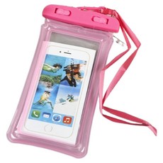 大尺寸旋鈕式手機防水袋 - 適用於7.2吋以下手機, 粉色, 1個