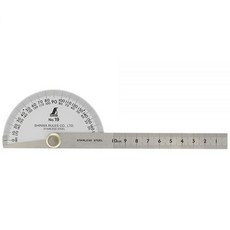 Shinwa Sokutei 62901 바늘이 있는 각도기 10cm(3.9인치) 스케일 번호 182 실버 90Φ, Shinwa Sokutei 62901 바늘이 있는 각도