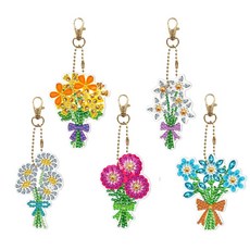 뭉시크 미니 보석십자수 열쇠고리 반짝 AB비즈, 1개