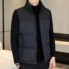 羽絨棉加厚立領馬甲背心 男款秋冬季潮流大碼坎肩外套