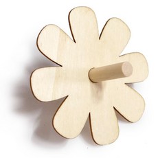 합판 나무팽이 긴손잡이 잎팽이 DIY 나무장난감 아이들 체험 학습도구, 열개