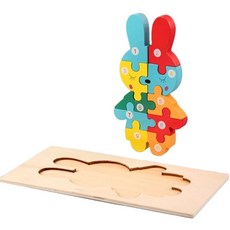 動物造型木製拼圖嵌板：兒童早教益智玩具，培養手眼協調與邏輯思維, 1個, 10pieces