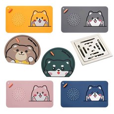 萌熊排水孔蓋 貓咪地漏蓋 防臭/防蟑/防蟲 矽膠墊 水槽/浴缸適用, 黃色小豆芽