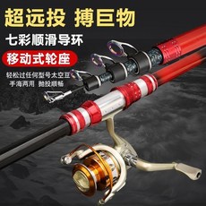 超硬調 魚竿 綜合競技竿 狼王福龍 甩桿 金屬海竿套裝 超硬碳素遠投竿 釣魚竿 海釣鰱鱅海桿拋竿 大物竿, 2.1米單桿（不帶輪）