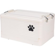 강아지 장난감 바구니 중형 접이식 애완동물 정리함 야외 통 끈 액세서리용 방수 내구성 플라스틱