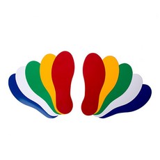 手印腳印感統運動跳墊 兒童手腳並用觸覺訓練遊戲墊 感統教材 體適能活動, 紅, 藍, 黃, 綠, 1個