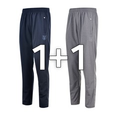 1+1 국내산 남성용 봄 가을 특양면 무지 일자 스판 밴딩 트레이닝 팬츠 지퍼 레귤러 핏 스트링조절 운동복 츄리닝 매일편한 바지