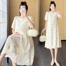 여름임부복 임신복 태교여행 신축성좋은 임산부코디 롱스커트 임부하객룩 편한 원피스