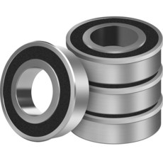 (4팩) 1.9cm(3/4인치) 베어링 탄소강 - ID 1.9cm(3/4인치) x OD 4.4cm(1-3/8인치) 적용 잔디 깎는 기계 수레 카트 및 핸드 트럭 휠 베어링, 1/2" Hole