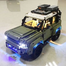 2025 랜드로버 디펜더 RC 자동차 조립 블록 기계식 모델 레고호환, 디펜더(2573)+스텝+풀라이트(무)