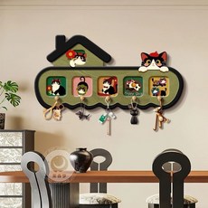 中古風玄關洞洞板掛畫客廳鑰匙收納置物架掛鉤門後衣架, 1個, E款-超級馬裏奧,30*60cm
