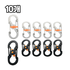 담다 10개입 도난방지 카라비너, 혼합(KD348)10P, 1세트