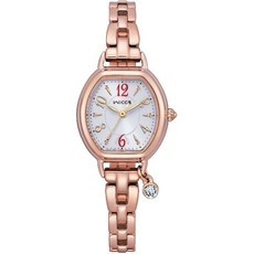 CITIZEN星辰 wicca公主系列 太陽能酒桶型晶鑽腕錶 玫瑰金 KP2-566-11R