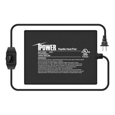 온도 조절 가능한 컨트롤러 노브가 있는 iPower 6 x 8 인치 파충류 온열 패드 및 양서류를 위한 탱크 워머 테라리움 매트 아래, 온도 조절 가능한 컨트롤러 노브 LCD 디지털 수족관, 1개