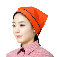 오렌지곤줄 머리끈 스카프 (위생 조리 셰프 식당용), 1개