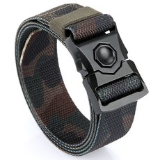 全閤金休閒彈力帆布戰術腰帶男軍迷用作訓戶外工裝布褲帶保安皮帶, 經典迷彩-(尼龍), 1個