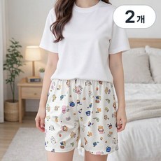 바바 사방스판 캐릭터 파자마 반바지 2장세트