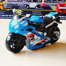 【台灣出貨】慣性仿賽摩托車玩具，哈雷重機造型，三色可選，兒童慣性摩托車, 藍色, 1個