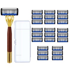 코코유 남자 면도기 추천 프리미엄 수동 면도기 7중날 QH-24, 24개, Blue, ZJ-1