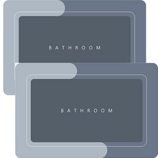 우아한클릭 욕실 빨아쓰는 규조토 발매트, 05-스퀘어 블루, 2개