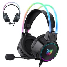 ONIKUMA X15 Pro 유선 게이밍 헤드셋 노이즈캔슬링 3모드 연결방식 RGB, 블랙
