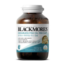 블랙모어스 알티지 오메가3 오더리스 피쉬오일 미니캡슐, 250정, 1통