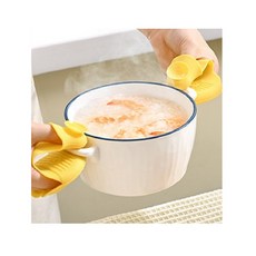 뜨거운 냄비 접시 귀여운 하트 실리콘 장갑, 옐로우