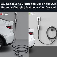 Ecotome Tesla UMC 홀더가 있는 충전기 케이블 홀더 콤비네이션 잠금 장치가 업그레이드된 충전 오거나이저 테슬라 모델 3/S/X/Y 및 벽 마운트 커넥터를 위한, Ecotome Tesla UMC 홀더가 있는 충전기 케