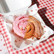 토끼 딸기 미니 코팅 유산지 (16.5x18cm) / 펄프 도시락 디저트 배달 샌드위치 케이크 제과제빵 식품포장지, 1개, 500개