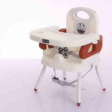 兒童餐椅 兩用二合一 可摺疊 防摔 便攜 簡易款 0-6歲 嬰幼兒吃飯餐桌椅, 升級款咖啡色+高腿+安全帶,廠家直銷質量保證