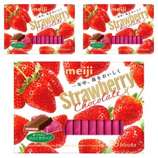 메이지 스트로베리 초콜릿 블록, 3개, 120g