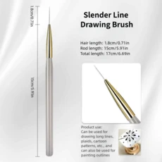 프로페셔널 프렌치 네일 아트 브러쉬 세트 반달 모양 UV 젤 아크릴 페인팅 DIY 매니큐어 도구 1/2개, 03 Line Brush 1PC