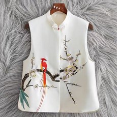 여성 개량한복 조끼 민소매 자수 생활한복 퓨전 엄마 빅사이즈 여름 시원한 선물