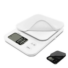드레텍 실리콘 커버 주방저울 3kg 0.1g 초정밀 디지털 저울 블랙 화이트, 1개