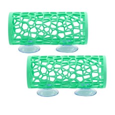 MMC 어항 플로팅 피쉬 라운지 열대어 은신처 물고기 휴식처 숨숨집 치어 보호 공간 수조 장식 2개입, 원통모양2p, 그린