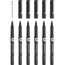 모로토우 블랙라이너 펜 0.05mm 팁 검정 영구 잉크 1개 (703.201), 1 Count (Pack of 1)