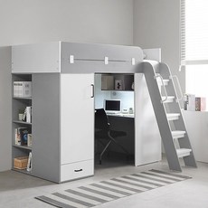 e스마트 하우스 독서실책상 벙커침대, 그레이