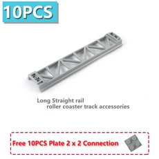 쿠쿠스토어 10 개/대 롤러 코스터 트랙 섀시 Moc 빌딩 블록 부품 레일/활/경사/직선 레일 퍼즐 조립 장난감, 08 Style 3