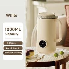 1L 두유 기계 24h 약속 쌀 붙여 넣기 제조기 벽 깨는 기계 식품 믹서기 홈 빠른 Juicer 자동 전원 끄기 220, 02 영국, 02 White