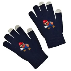 슈퍼 마리오 니트 순색 따뜻한 장갑 성인용 가을 겨울 마법 니트 장갑