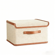 옷정리 수납함 리빙박스 수납함 뚜껑형 대용량 공간정리 다목적보관용, 베이지