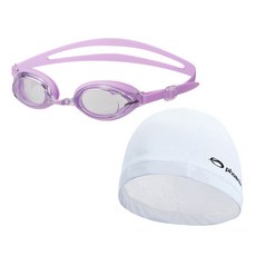 鳳凰兒童無鏡泳鏡PN-508J+跨度泳帽套裝, 紫色