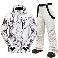 디얼픽 이월스키복 보드복 세트 스키복세트 상하세트, 잉크 페인팅+라이트그레이, 1개