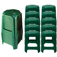 나코 프라스틱의자 플라스틱 간이 파라솔 야외 행사 업소용, 10개, 딥그린