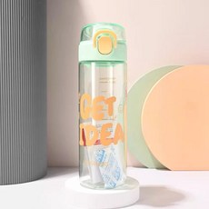 富光水杯子女防摔男學生兒童上學專用茶杯夏季耐高溫運動塑料水壺, 1個, 8808款綠色【600ML+20ML】