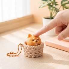 시바견 클리커 클릭커 키캡 키링 피젯토이 스트레스해소 딸깍이, 1개