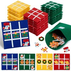 아이들과 가족을 위한 조이캣 틱택토 전략 보드 게임 생일 파티 혜택 굿이백 스터퍼를 클래식 교육용 장난감 봉투가 있는 학생을 선물 보관하기 쉬운 제품벌크팩 30개, 24, Christmas