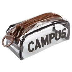 포포팬시 캠퍼스 왕지퍼 투명 펜파우치, 투명브라운, 1개